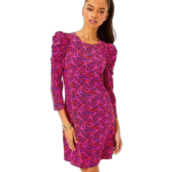 Lilly Pulitzer Dresses & Skirts - Lilly Pulitzer Steffie Dress in Passion Fruit Pink Star size XLarge NWT